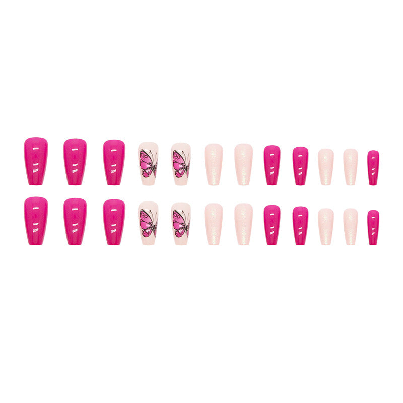 Pequeña de color de ballet plano al por mayor Charfy mariposa de color sólido pegatinas de uñas brillantes